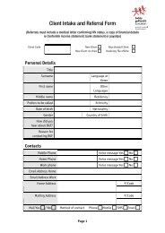 Intake and assessment form - The Bobby Goldsmith Foundation