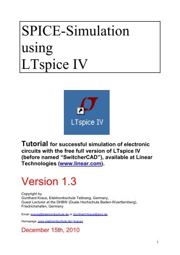 SPICE-Simulation using LTspice IV - von Gunthard Kraus