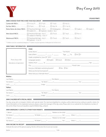 Registration Form - YMCA