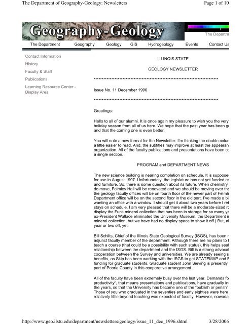 Page 1 of 10 The Department of Geography-Geology: Newsletters 3 ...