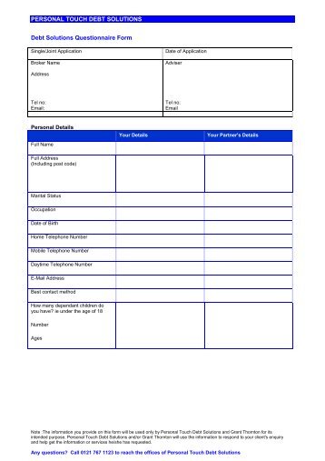 IVA Questionnaire Form