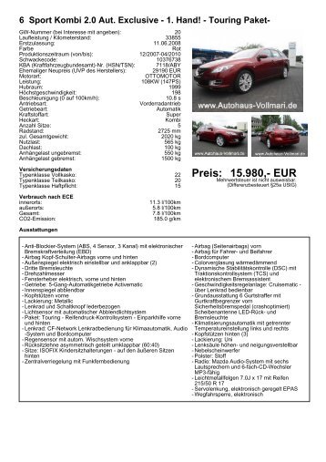 Preis: 15.980,- EUR - Autohaus Vollmari GmbH