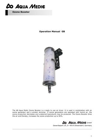 Ozone Booster Operation Manual GB - Aqua Medic