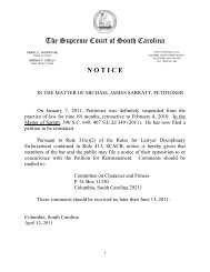 The Supreme Court of South Carolina - SC Judicial Department