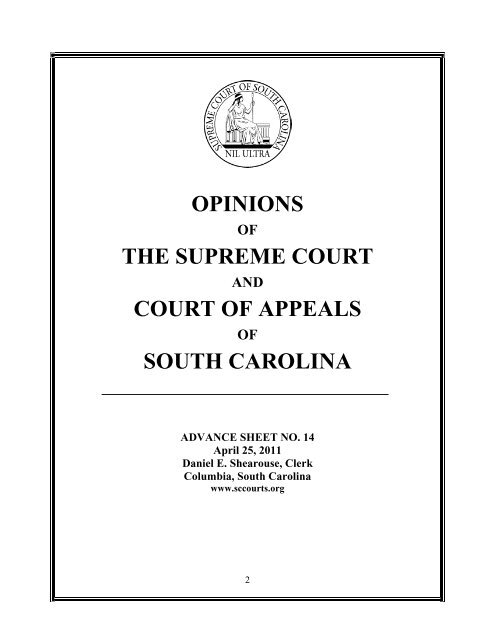 The Supreme Court of South Carolina - SC Judicial Department