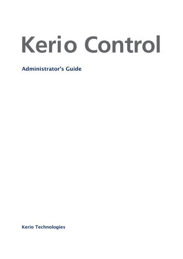 Administrator's Guide - Kerio Software Archive