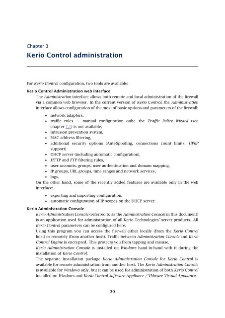 Administrator's Guide - Kerio Software Archive