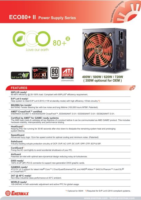 ECO80+ Lot 6 Datasheet - Enermax