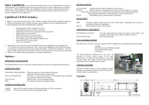 Download LightBench brochure (PDF) - Laser Lines Ltd.