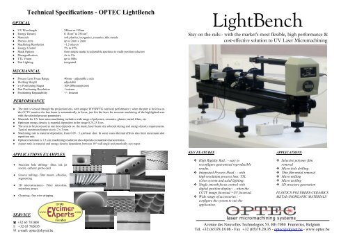 Download LightBench brochure (PDF) - Laser Lines Ltd.