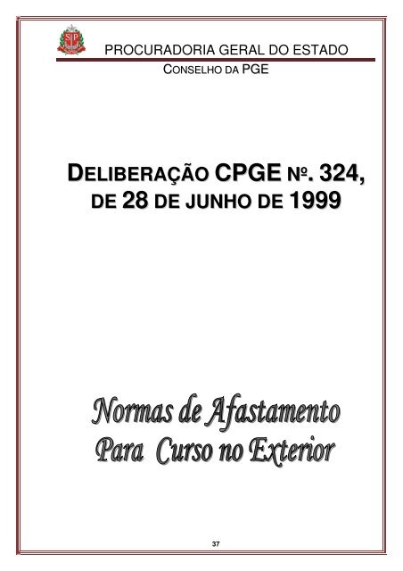 Legislação do Conselho - Procuradoria Geral do Estado de São Paulo