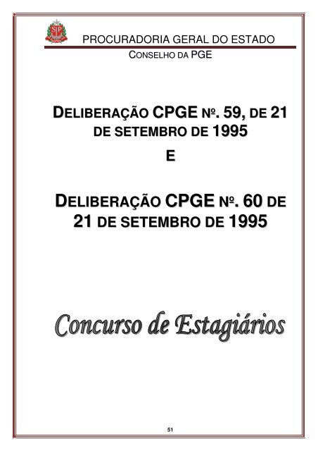 Legislação do Conselho - Procuradoria Geral do Estado de São Paulo