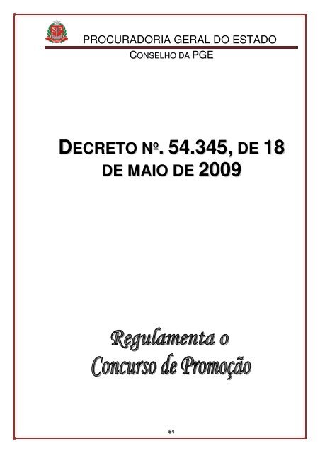 Legislação do Conselho - Procuradoria Geral do Estado de São Paulo