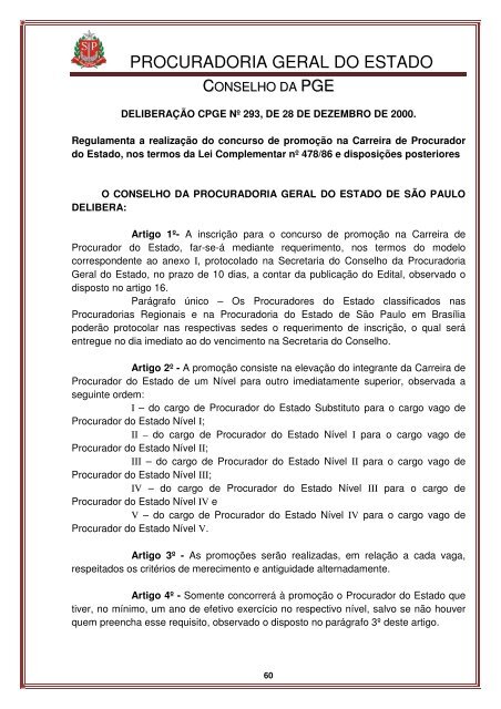 Legislação do Conselho - Procuradoria Geral do Estado de São Paulo