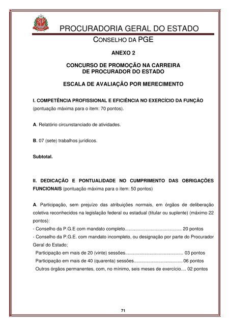 Legislação do Conselho - Procuradoria Geral do Estado de São Paulo