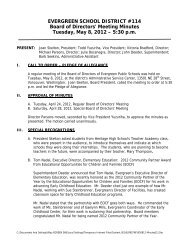 Board Meeting Minutes - Evergreen Public Schools