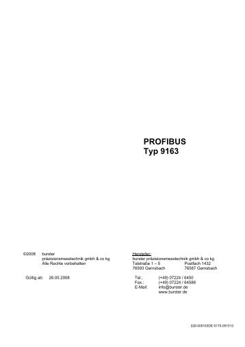 Bedienungsanleitung PROFIBUS Typ 9163 BA_9163_Profibus_DE