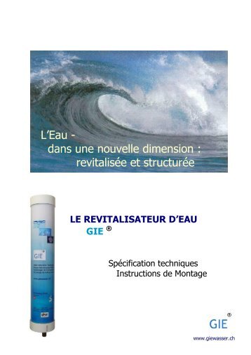 le revitalisateur d'eau gie