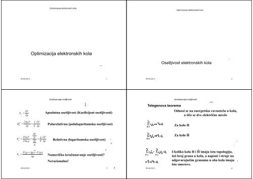 Optimizacija (1 od 4) - Osetljivost - LEDA