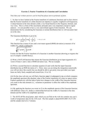 Fourier Transform of a Gaussian and Convolution
