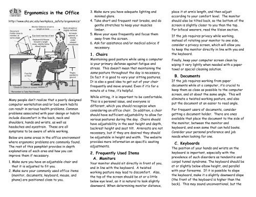 Office Ergonomics Pamphlet