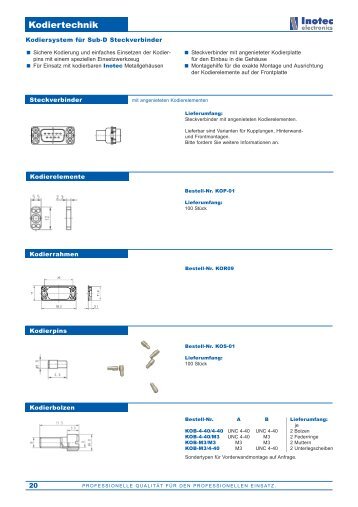 Kodiertechnik - Inotec Electronics