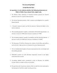 The Accounting Model Comprehension Quiz For questions 1 to 18 ...