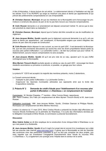 ProcÃ¨s-verbal de la sÃ©ance du 25 mars 2010 - ChÃ¢teau-d'Oex