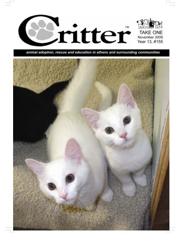 animal adoption, rescue and education in athens ... - Critter Magazine