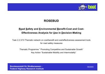 Final products of the Thematic Network ROSEBUD