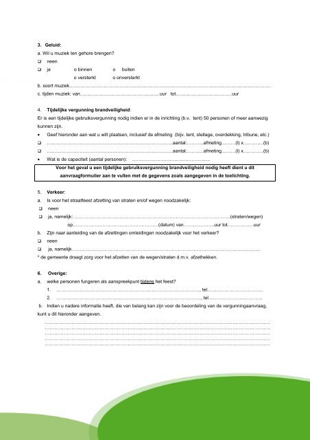 formulier aanvraag vergunning straatfeest - Gemeente Halderberge