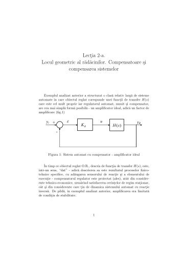 Locul geometric al radacinilor. Compensatoare si compensarea ...