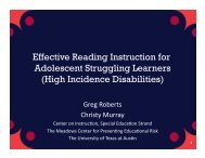 Effective Reading Instruction for Adolescent Struggling Learners ...