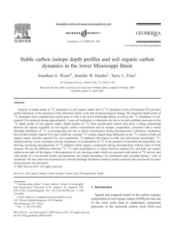 Stable carbon isotope depth profiles and soil organic carbon ...