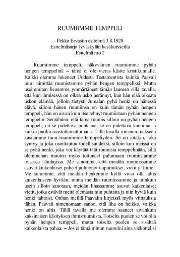 RUUMIIMME TEMPPELI - Pekka Ervast