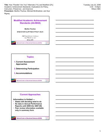 Modified Academic Achievement Standards (AA-MAS) Topics ...