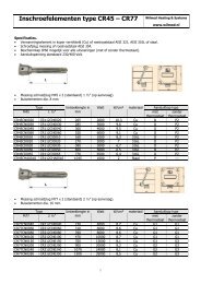 Inschroefelementen type CR45 Ã¢Â€Â“ CR77 - Wilmod