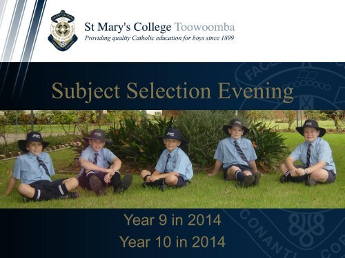 Subject Selection Evening - St Mary's College