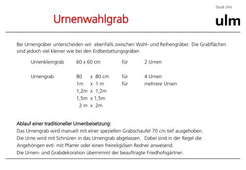 Grabarten Friedhof Wiblingen - Ulm