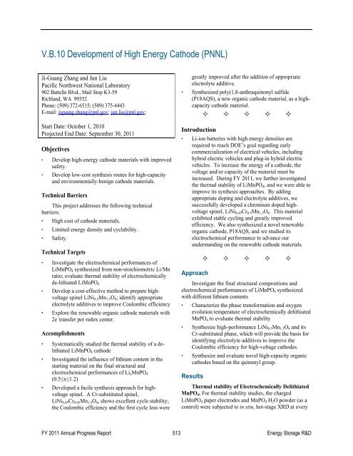 V. Focused Fundamental Research - EERE - U.S. Department of ...