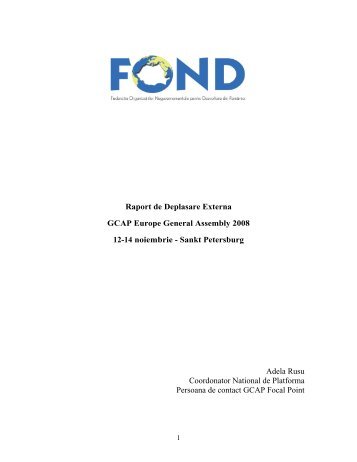 Raport de Deplasare Externa GCAP Europe General ... - FOND