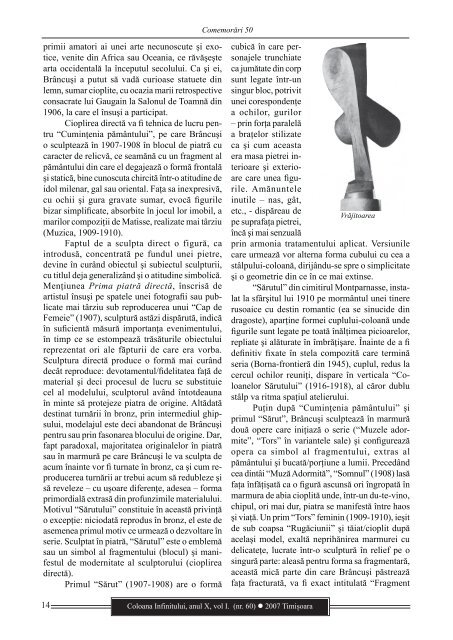 Revista Coloana Infinitului nr. 60 - Brancusi