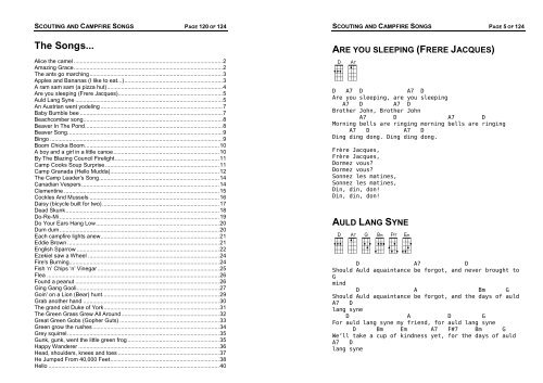 Campfire Song Book (PDF) - Halifax Ukulele Gang (HUG)