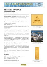 MITSUBISHI MATERIALS CORPORATION - Gold Bars Worldwide