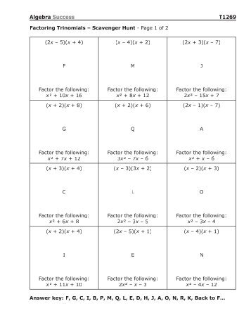 Factoring Scavenger Hunt