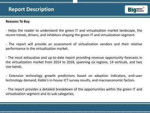 Big Market Research Strategic Focus Report on Green IT and Virtualization Technology Market Trends