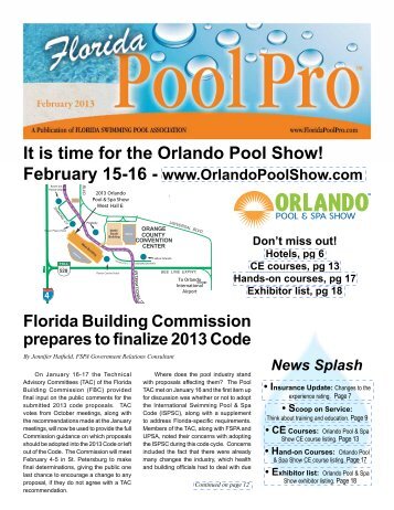 February 2013 - the Florida Swimming Pool Association