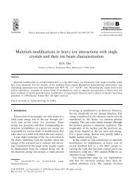 Materials modifications in heavy ion interactions with single crystals ...