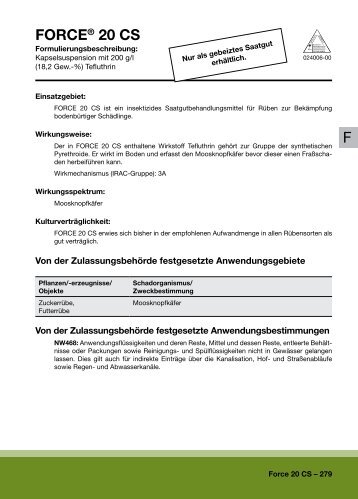 F FORCEÂ® 20 CS - Syngenta