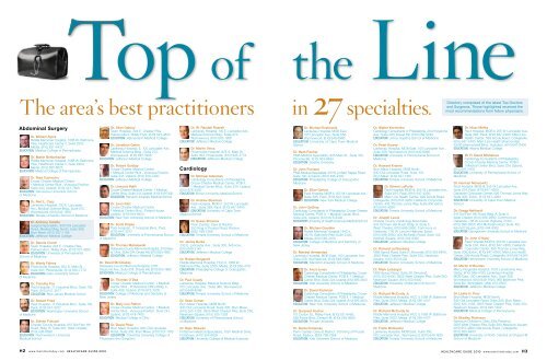 A complete directory of our latest Top Doctors and ... - Main Line Today